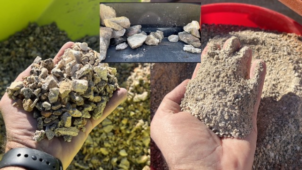 ... stehen um nichts nach: Verwertbarer Sand oder Schotter aus kleinen Maschinen