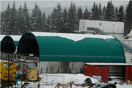 mobile Folienhalle für Betonwerk