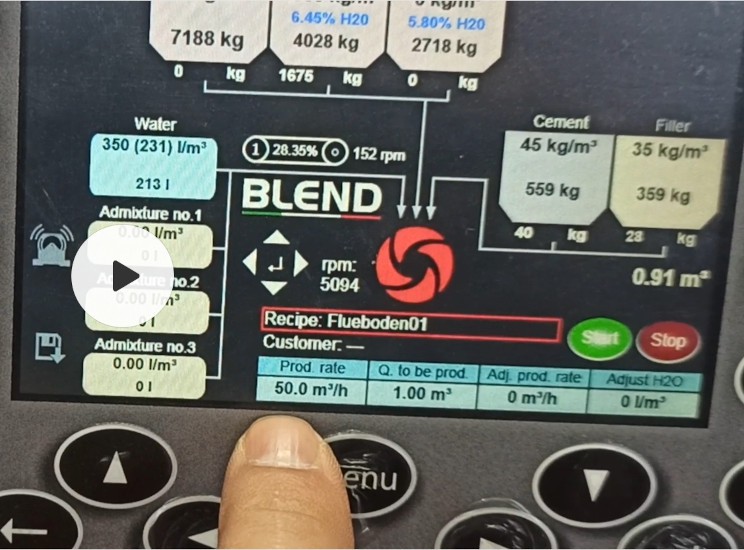 Mischanweisung für die BLEND Mischanlage zur Herstellung von Flüssigboden BLEND Mischanlage mit Mischanweisung für die präzise Produktion von Flüssigboden